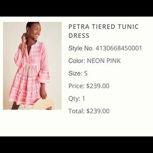 Anthropologie Petra embroidered tunic dress